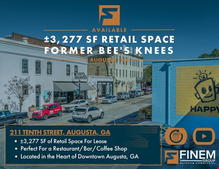 Commercial space at ±3,277 SF Retail Space Former Bee's Knees in Augusta