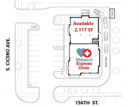Retail space for Rent at 15541 S Cicero Ave in Oak Forest