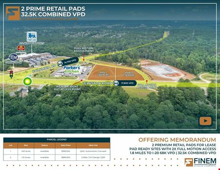 VacantLand space for Rent at 2 Pad Sites | Anchored by Food Lion | 2X Full Motion in Evans
