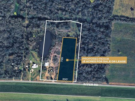 VacantLand space for Rent at 5 Acre Cleared Land Tract with 300 ft of Frontage along River Road in Baton Rouge
