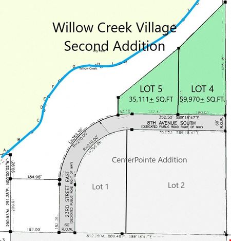 VacantLand space for Sale at LOTS 4-5 WILLOW CREEK VILLAGE 2ND ADDITION CITY LANDS 33-117-52 in Watertown