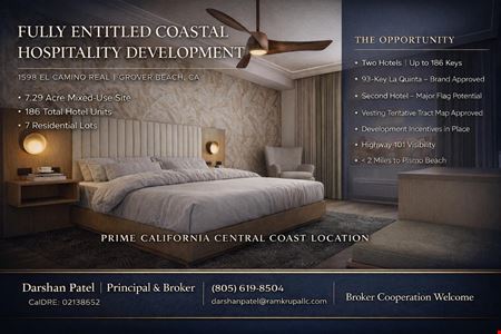 Land space for Sale at Entitled Coastal Hospitality Development Site | Grover Beach/Pismo Beach in Grover Beach