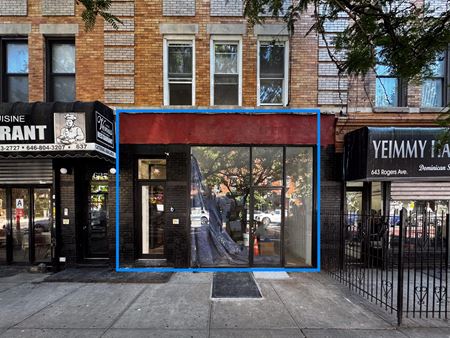 Retail space for Rent at 1,000 SF | 639 Rogers Avenue | Newly Renovated Retail Space with Glass Frontage for Lease in Brooklyn