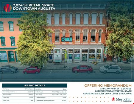 Retail space for Rent at 7,824 SF Retail/Restaurant Space | Downtown Augusta in Augusta