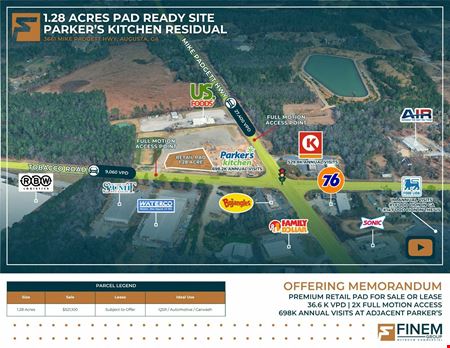VacantLand space for Sale at 1.28 Acre Pad Ready Site | Parker's Kitchen Residual in Augusta