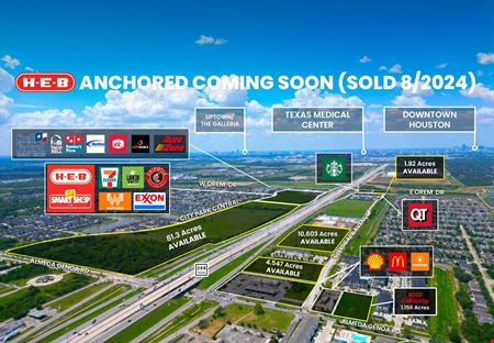 Land space for Sale at NEW to MARKET For Sale +/-81.3 Acres (HEB Anchored Mixed use Development Opportunity) in Houston