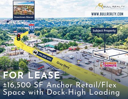 Retail space for Rent at ±16,500 SF Anchor Retail/Flex Space with Dock-High Loading in Macon