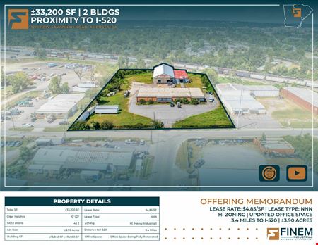 Industrial space for Rent at 33,200 SF Warehouse for Sale/Lease | Augusta, GA in Augusta