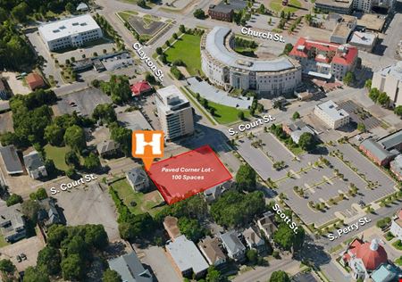 VacantLand space for Rent at 401 S. Court St. - 33,707 SF Paved Corner Lot Downtown Montgomery in Montgomery