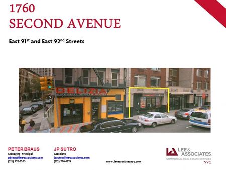 Retail space for Rent at 1760 Second Ave in New York