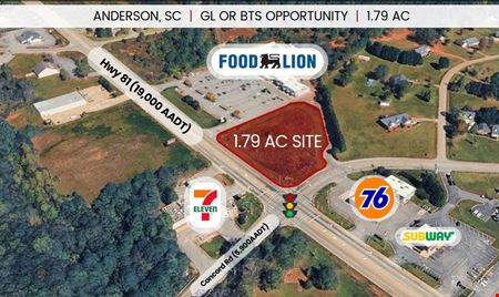 VacantLand space for Rent at Signalized Corner Grocer-Outparcel in Anderson