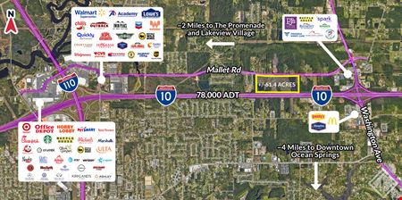 VacantLand space for Sale at 61.4 Acres between The Promenade and Ocean Springs Exit 50 in Biloxi