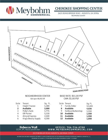 Retail space for Rent at 2625 Deans Bridge Rd in Augusta