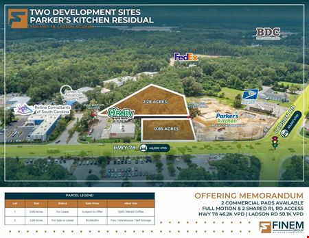 VacantLand space for Sale at Two Development Sites | Parker’s Kitchen Residual in Ladson