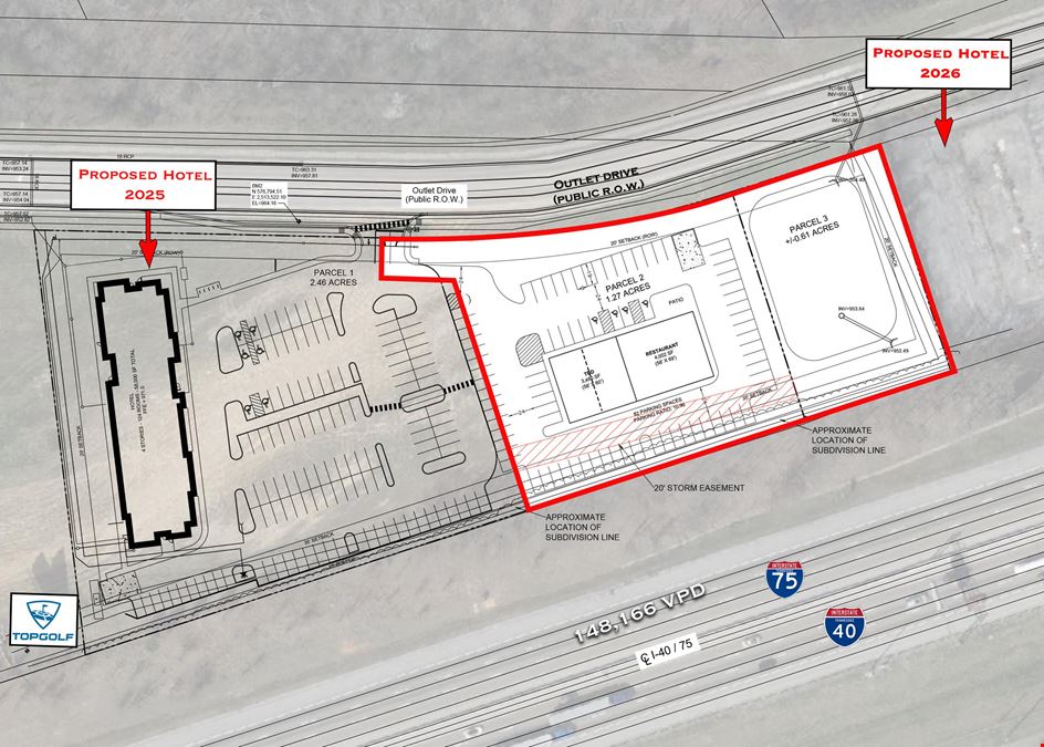 Retail/Restaurant Land Available Near Knoxville's Topgolf!