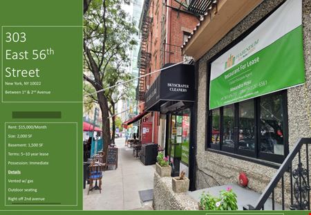 Restaurant space for Rent at 303 E 56th St in New York