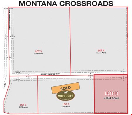 VacantLand space for Sale at Montana Crossroads Subdivision Lot 3 in Three Forks