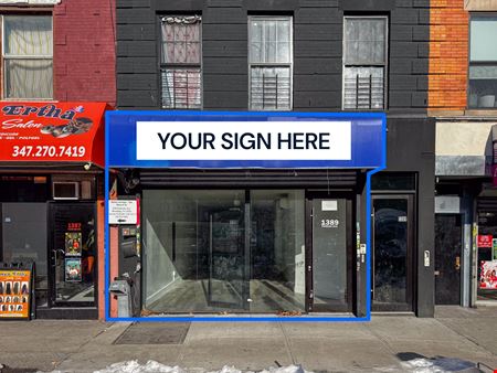 Commercial space at 1,700 SF | 1389 Flatbush Avenue | Retail Space with New Glass Frontage for Lease in Brooklyn