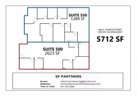 Office space for Rent at 5712 SF Suite 500-550 Professional and Medical Office Space in Denver