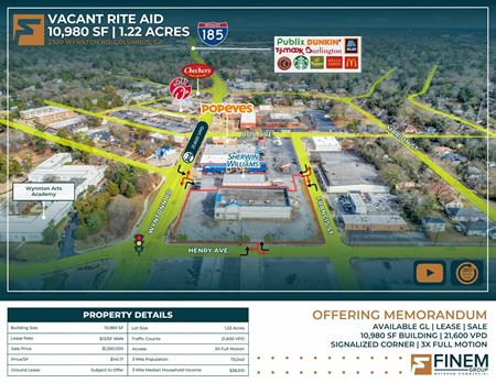 Retail space for Sale at 1.22 Acres | 10,980 SF Retail | 21,600 VPD | 3X Full Motion in Columbus