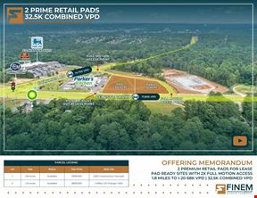 2 Pad Sites | Anchored by Food Lion | 2X Full Motion
