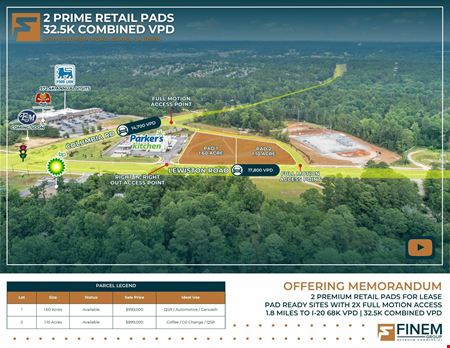 VacantLand space for Sale at 2 Pad Sites | Anchored by Food Lion | 2X Full Motion in Evans
