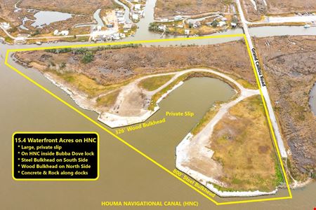 VacantLand space for Sale at 15.4 Acres with Slip & Bulkhead on HNC in Dulac