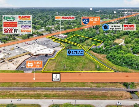 Land space for Sale at REIT Sale | 4.78 Acre Commercial Site | Billboard Income | Houston MSA in Texas City