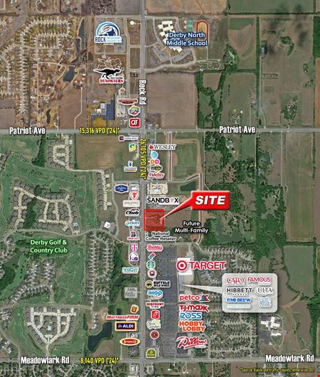 VacantLand space for Rent at Derby, KS - 1.08 Acre Available for Ground Lease - One Pad Left in Derby