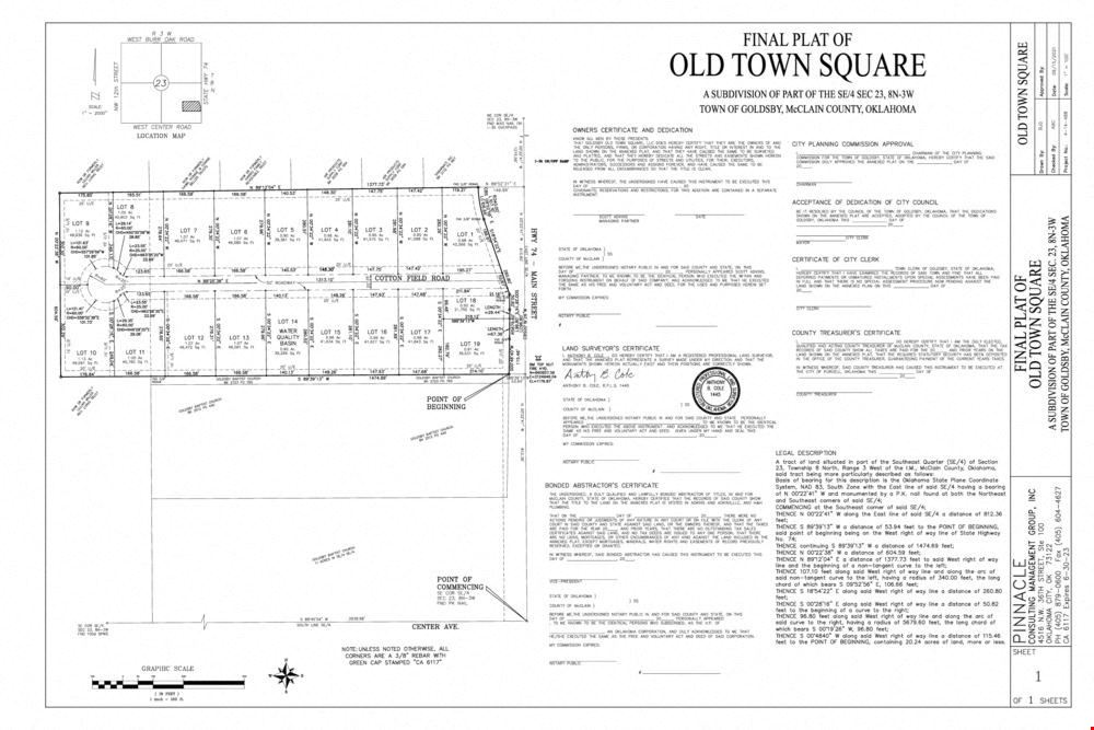 Goldsby Old Town Square 110 Cotton Field Road (Main Street/Hwy 74), Goldsby, OK 73093