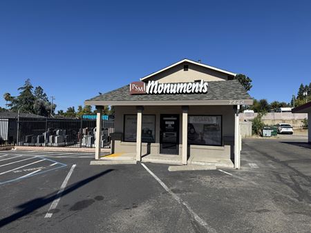 Office with detached shop and gated yard