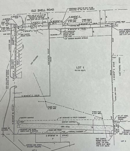 VacantLand space for Sale at +/-1.39 Acres on Old Shell Road in Mobile