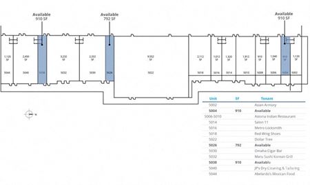 Retail space for Rent at Galleria Plaza in Omaha