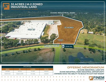 VacantLand space for Sale at 32 AC | M-2 Zoned | Evans, GA in Evans