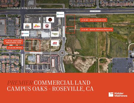 Land space for Sale at Retail Land - 1.62ac - NEC of Woodcreek Oaks Blvd & Painted Desert Dr in Roseville