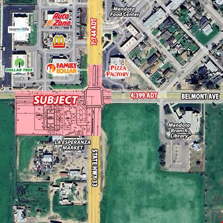 Retail space for Rent at 1,000± Commercial space For Lease next to proposed C-store and fueling station at Belmont Ave & State Hwy 33 (Derrick Ave) in Mendota, CA in Mendota