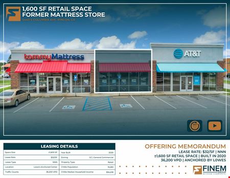 Retail space for Rent at 1,600 SF Retail Space | Anchored by Lowes | 36.2K VPD in Rincon