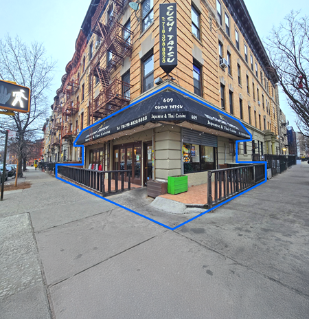 Retail space for Rent at 1,600 SF | 609 Franklin Avenue | High-Visibility Corner Restaurant Space + 1,950 SF Lower Level for Lease in Brooklyn