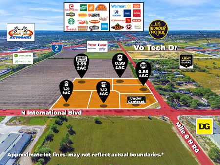 VacantLand space for Sale at Adam’s Landing | Retail Pad Sites for Sale | ±0.85–±2.99 AC in Weslaco