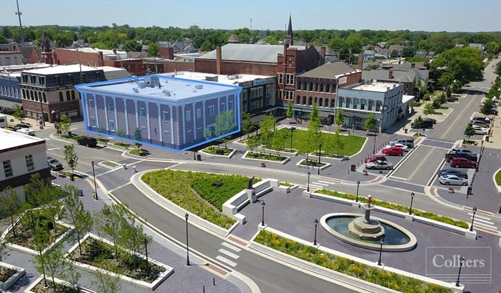 Ideal central location in Shelbyville on the main Public Square in the center of town.