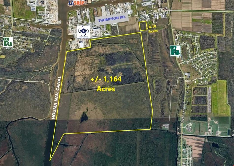 1164 Acres of Recreational/Industrial Land on HNC in Houma