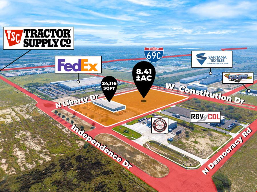 ±24,116 SF Industrial Warehouse | 8.41 ±AC |  Zoned Industrial | Edinburg, TX