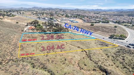 VacantLand space for Sale at Prime Development Opportunity 4.42 Acres Signalized Intersection | HIghway 74-Lake Eslinore, CA | High Traffic Counts in Lake Elsinore