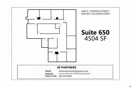 Office space for Rent at 4504 SF Suite 650 Professional and Medical Office Space in Denver
