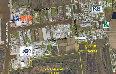VacantLand space for Sale at 8 Industrial Acres off Thompson Rd in Houma in Houma