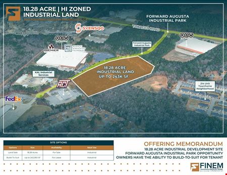VacantLand space for Sale at 18.28 Acre | HI Zoned | Industrial Land in Augusta