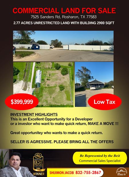 Land space for Sale at 7525 Sanders Rd in Rosharon