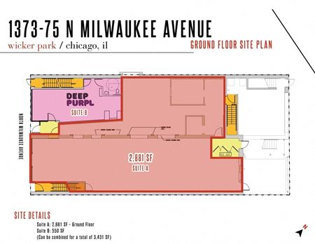 Retail space for Rent at 1373-75 N. Milwaukee Avenue in Chicago
