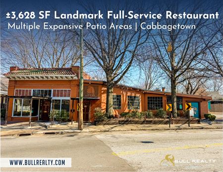 Retail space for Sale at ±3,628 SF Landmark Full-Service Restaurant | Cabbagetown in Atlanta