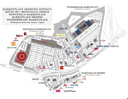Retail space for Rent at Monticello Marketplace Shopping Center in Williamsburg
